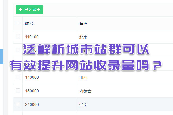 泛解析城市站群可以有效提升網(wǎng)站收錄量嗎？
